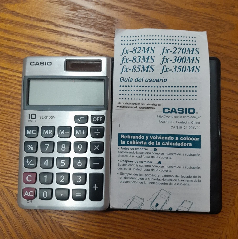 Casio SL-300SV Basic Silver/Black Pocket Calculator Size:OS